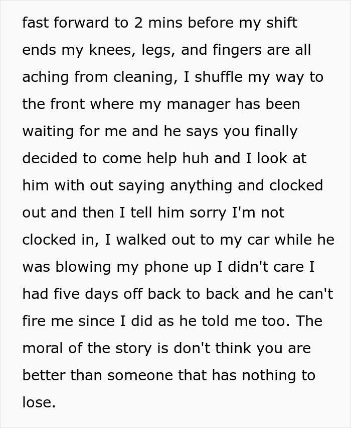 Restaurant Manager Asks Employee To Deep Clean The Back, Gets Mad When He Does Exactly That