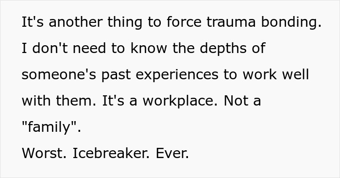 People Are Shocked After Reading How This Workplace Thought Discussing Childhood Traumas Was A Good Team-Building Exercise