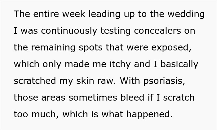 Woman Leaves "Friend's" Wedding After She's Called Out For Not Covering Up Her Skin Condition