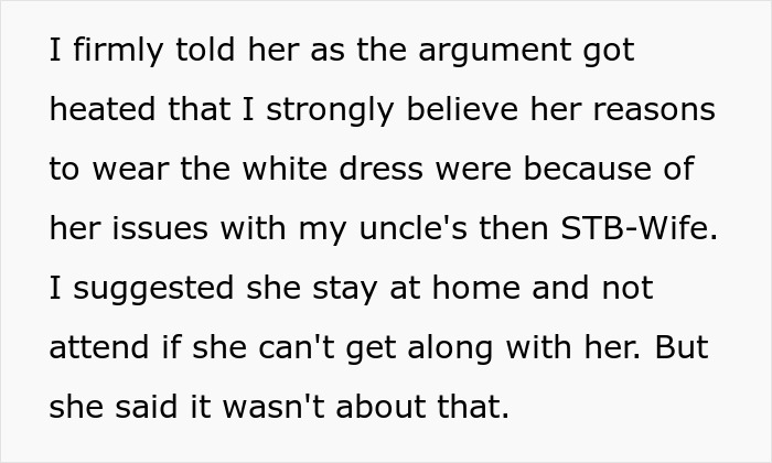 Husband Tries To Reason With Wife Who Wants To Wear White To His Uncle's Wedding, It Fails, So He Leaves Her Behind Husband Tries To Reason With Wife Who Wants To Wear White To His Uncle's Wedding, It Fails, So He Leaves Her Behind
