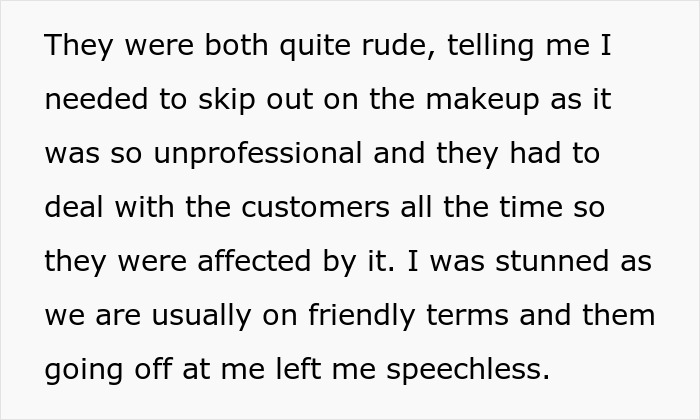 "My Confidence Was Skyrocketing": Mechanic Starts Wearing Makeup At Work, Front Desk Coworkers Have A Problem With It