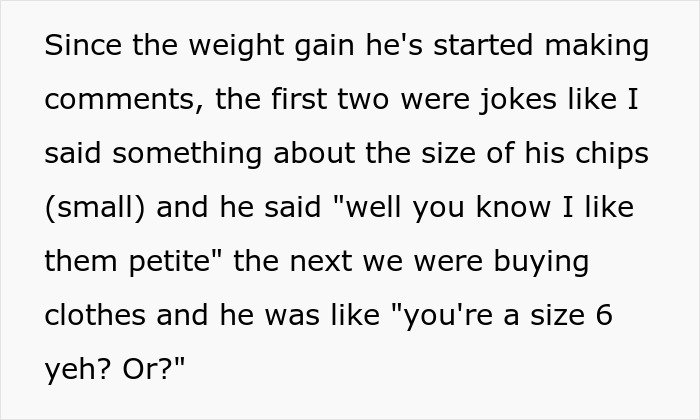 Wife Gains 4kg And Her Husband Keeps Pointing Out That He &ldquo;Likes Them Petite&rdquo;, So She Bites Back