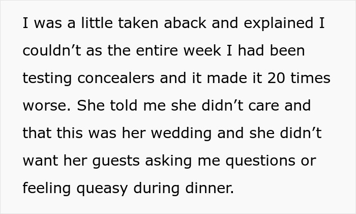 Woman Leaves "Friend's" Wedding After She's Called Out For Not Covering Up Her Skin Condition