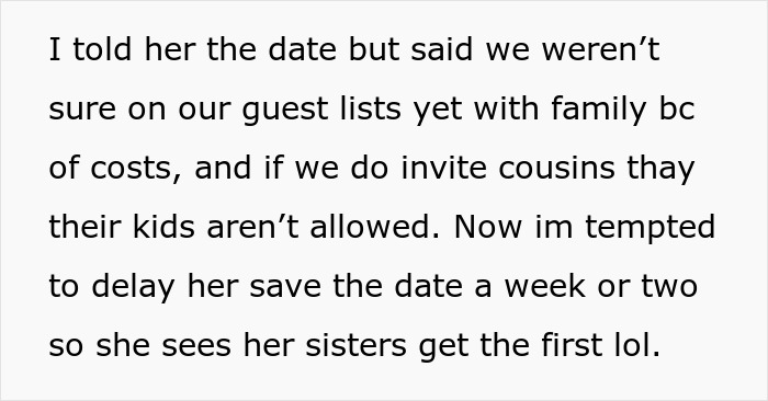 Bride-To-Be Left Is Speechless After Cousin Sends Through A List Of Wedding Demands Before She’s Even Been Officially Invited Bride-To-Be Left Is Speechless After Cousin Sends Through A List Of Wedding Demands Before She’s Even Been Officially Invited