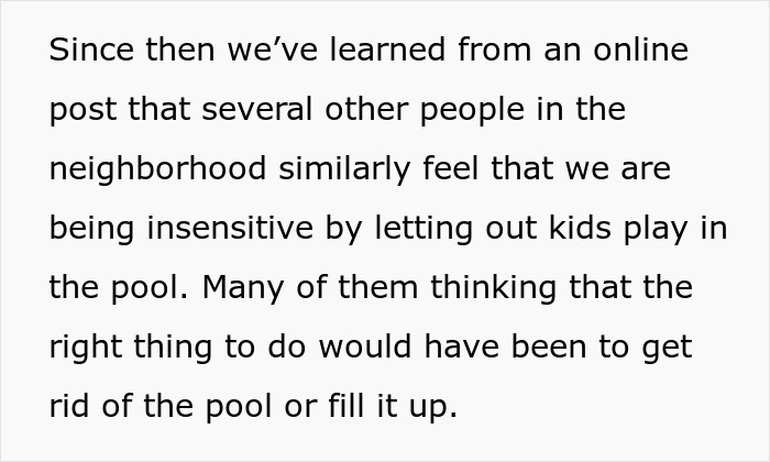 New Homeowners Refuse To Get Rid Of The Pool Their Neighbor's Kid Drowned In, Ask If They're Being Insensitive