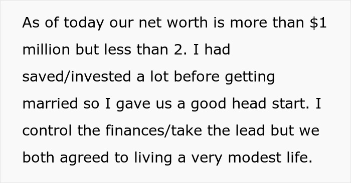 Husband Is Tired Of Wife's Pity Story That They're Broke, Reveals They're Actually Millionaires, Making Her Look Like A Liar