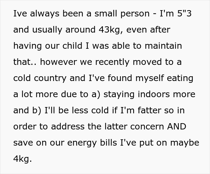 Wife Gains 4kg And Her Husband Keeps Pointing Out That He &ldquo;Likes Them Petite&rdquo;, So She Bites Back
