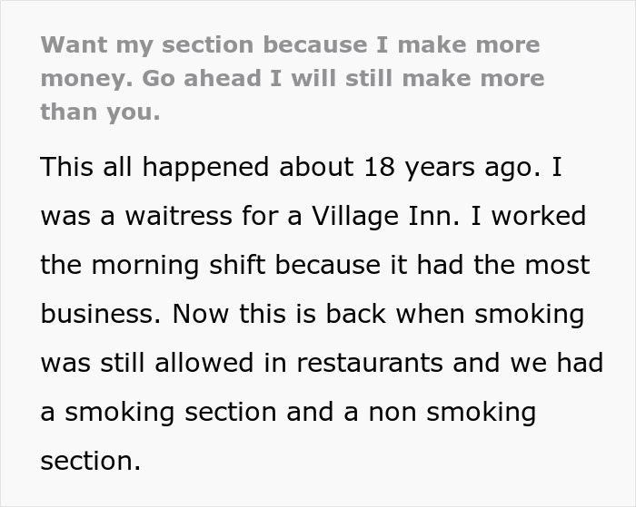 Server Maliciously Complies And Lets Newbies Take Care Of Her Tables After They Complained Hers Are Better, They Regret Asking For It Server Maliciously Complies And Lets Newbies Take Care Of Her Tables After They Complained Hers Are Better, They Regret Asking For It
