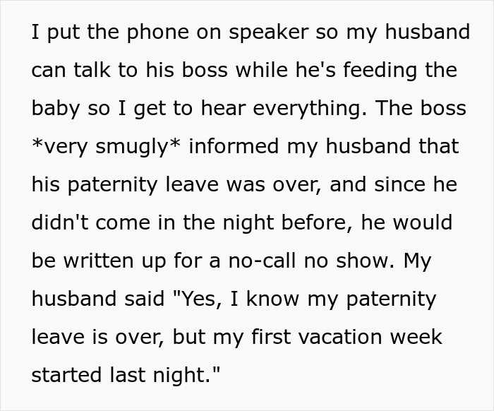 New Dad Can't Get His 22-Year-Old Boss To Approve His Paternity Leave, Comes Up With A Genius Malicious Compliance Plan New Dad Can't Get His 22-Year-Old Boss To Approve His Paternity Leave, Comes Up With A Genius Malicious Compliance Plan