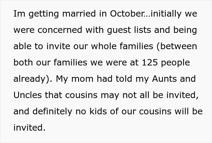 Bride-To-Be Left Is Speechless After Cousin Sends Through A List Of Wedding Demands Before She’s Even Been Officially Invited Bride-To-Be Left Is Speechless After Cousin Sends Through A List Of Wedding Demands Before She’s Even Been Officially Invited