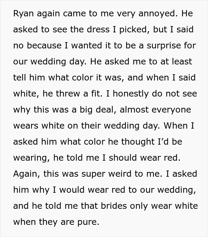 Guy Insists His Fianc&eacute;e Wear A Red Wedding Dress As She's Not A Virgin And Would Be "Deceiving Guests", Gets Dumped Instead