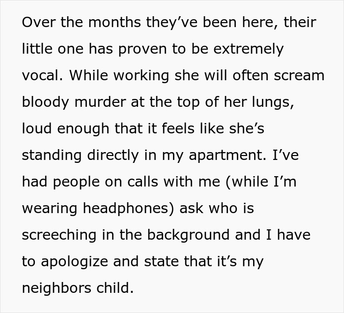 Woman Can’t Bear The Extreme Noise Her Neighbor’s Toddler Makes, Asks Online If She Should File Yet Another Complaint That Might Lead To Eviction Woman Can’t Bear The Extreme Noise Her Neighbor’s Toddler Makes, Asks Online If She Should File Yet Another Complaint That Might Lead To Eviction