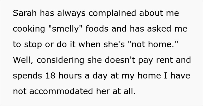 Person Refuses To Stop Cooking Aromatic Meals When His Roommate&rsquo;s Girlfriend Comes Over, Gets Called A Jerk
