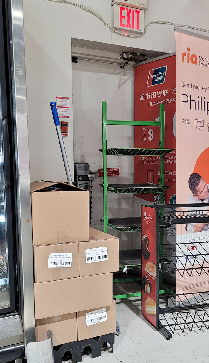 The Fire Exit At My Job Has Been Blocked Like This For Months, And My Boss Threatened To Fire Me After He Saw Me Taking This Photo