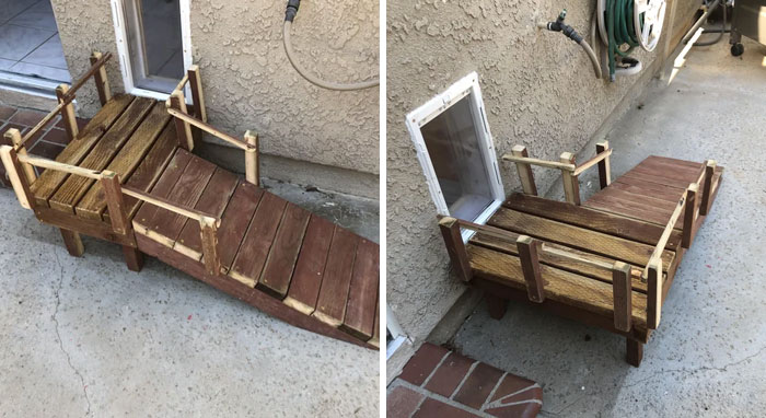 Made A Ramp For The Dogo, But I Guess It Was Too Sh**ty Since She Refuses To Use It