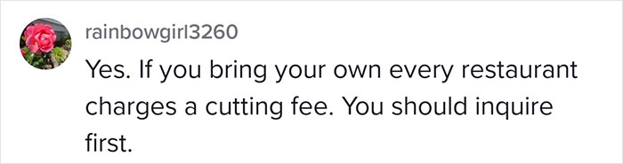 Woman Is Confused About Getting Charged A $25 &ldquo;Cake Cut&rdquo; Fee And Not Being Told About It In Advance