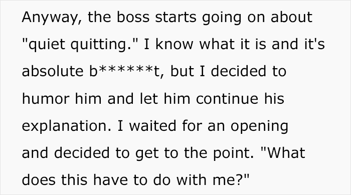 Employee Sits Back And Watches Their Boss Struggle As They Attempt To Use "Quiet Quitting" Accusation To Make Them Volunteer For More Shifts