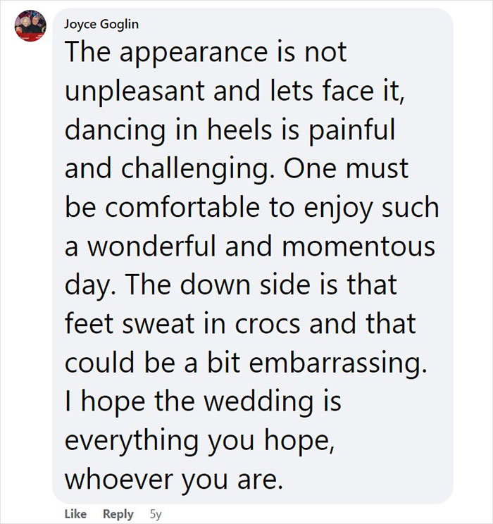 Heated Debate Ensues On Whether White Crocs Are Appropriate Footwear For Walking Down The Aisle