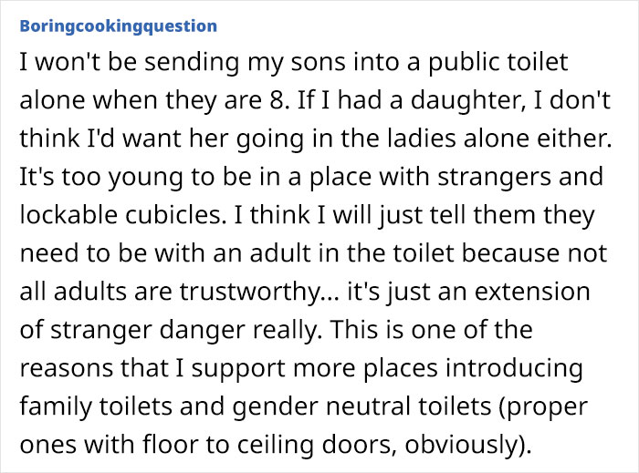 Mom Says She's Uncomfortable With Her Young Son Using Men's Bathrooms Alone, Asks For Advice Online