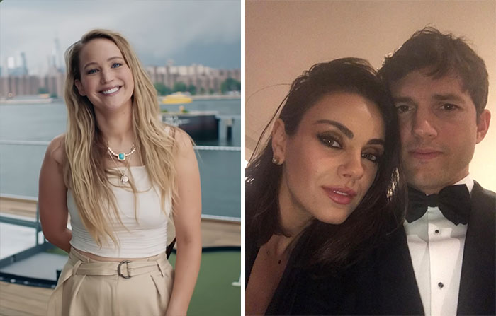 Jennifer Lawrence And Mila Kunis With Ashton Kutcher