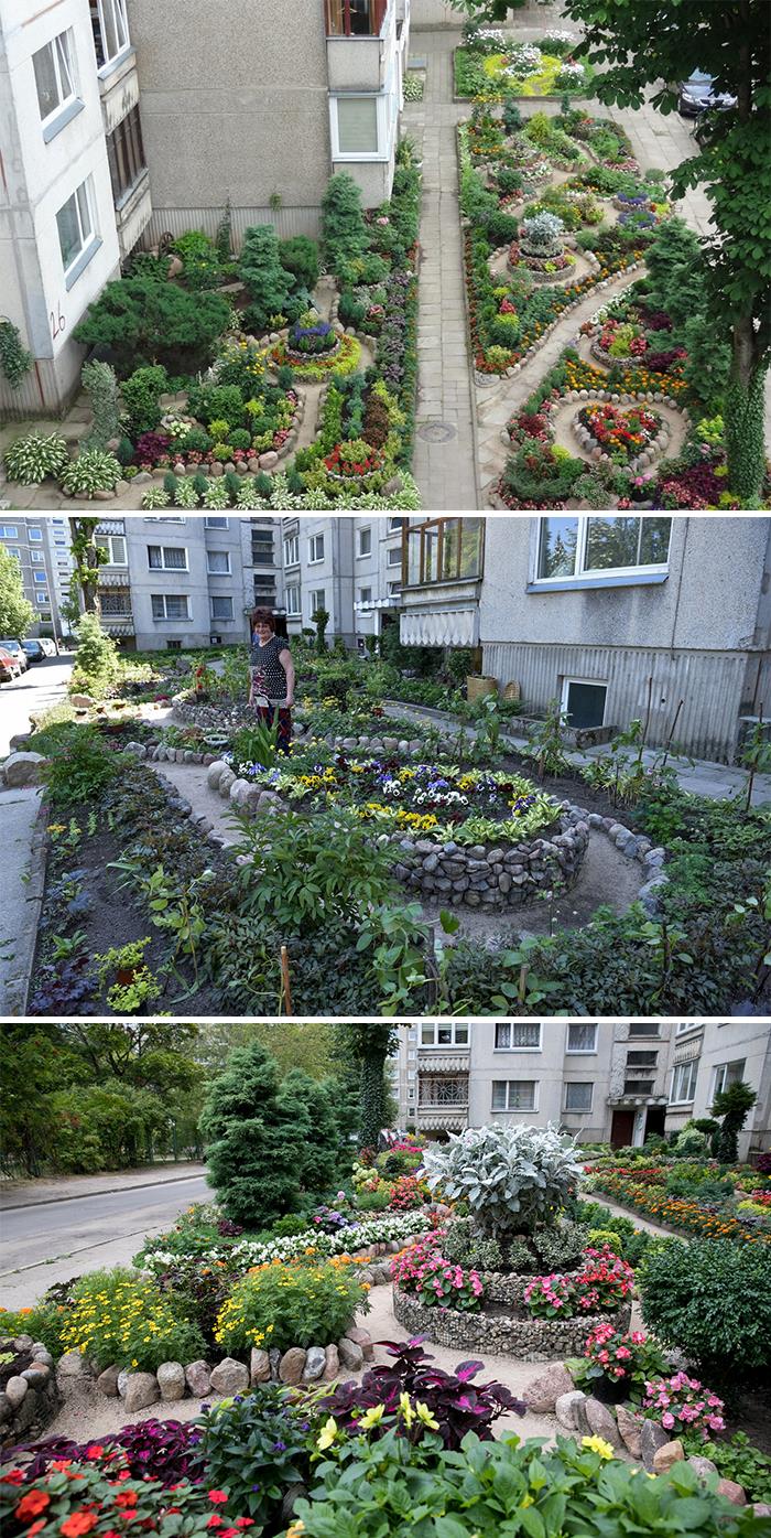 Just Wanted To Share What A Woman Living In My District Does With The Public Space Near Apartments