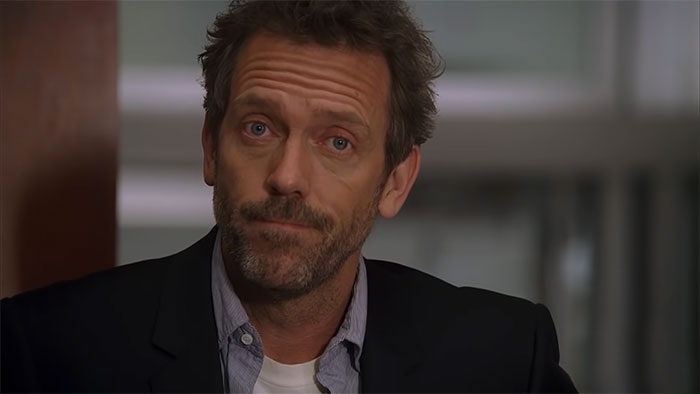 Dr. House raising his eyebrows
