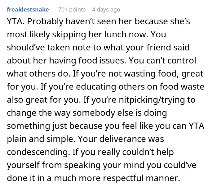 Woman Doesn't Finish Her Food At The Dining Hall, This Student Thinks She Has The Right To Call Her Out