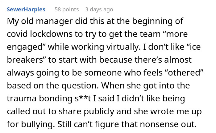 People Are Shocked After Reading How This Workplace Thought Discussing Childhood Traumas Was A Good Team-Building Exercise