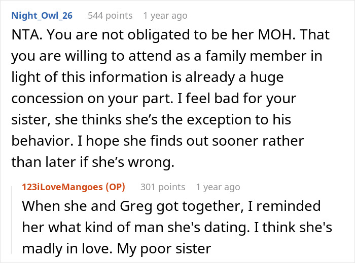 Woman Wonders &ldquo;AITA For Refusing To Be My Sister&rsquo;s MOH Because She&rsquo;s Marrying My Ex?&rdquo;