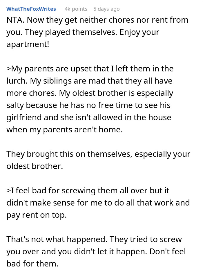 Family Doesn't Appreciate All The Household Work This Woman Does And Demands She Pays Rent, Regret It When She Moves Out Instead Family Doesn't Appreciate All The Household Work This Woman Does And Demands She Pays Rent, Regret It When She Moves Out Instead