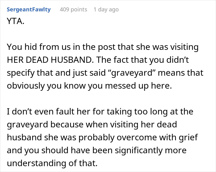 Woman Wants To Know If She Was A Bridezilla For Scolding Cousin For Going Off To Visit Her Husband's Grave And Being Late For Bachelorette Dinner