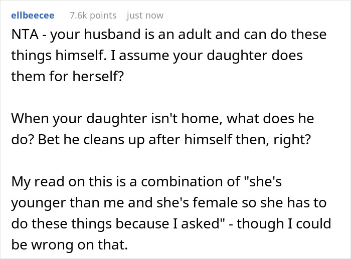 “AITA For Telling My Husband My Daughter Doesn’t Have To Accommodate His Needs?” “AITA For Telling My Husband My Daughter Doesn’t Have To Accommodate His Needs?”