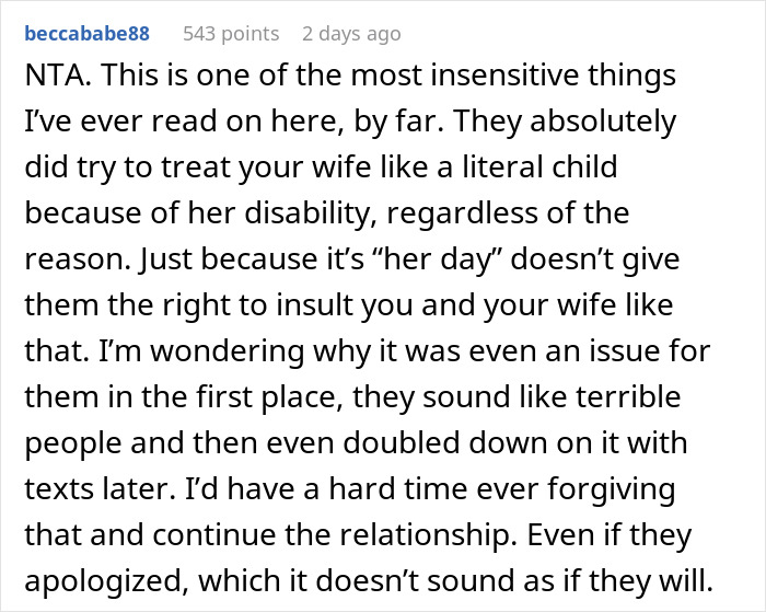 "All Hell Broke Loose": Guy Bails On Brother's Wedding Last Minute After They Suggest His Disabled Wife Stay With Babysitter