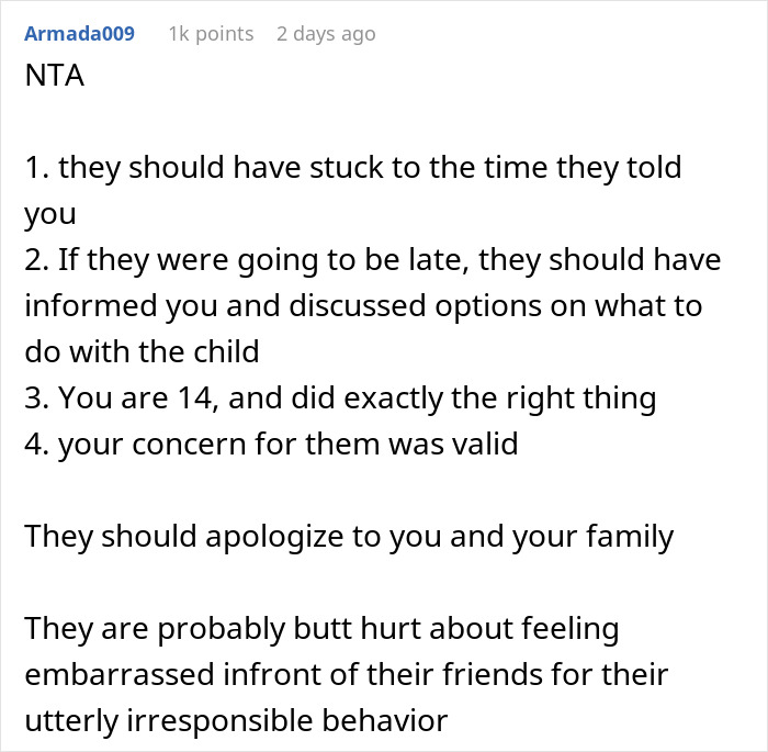 14-Year-Old Babysitter Calls The Police After The Parents Are Gone For 3 Extra Hours, Cops Find Them At Their Friend's House And They're Not Happy