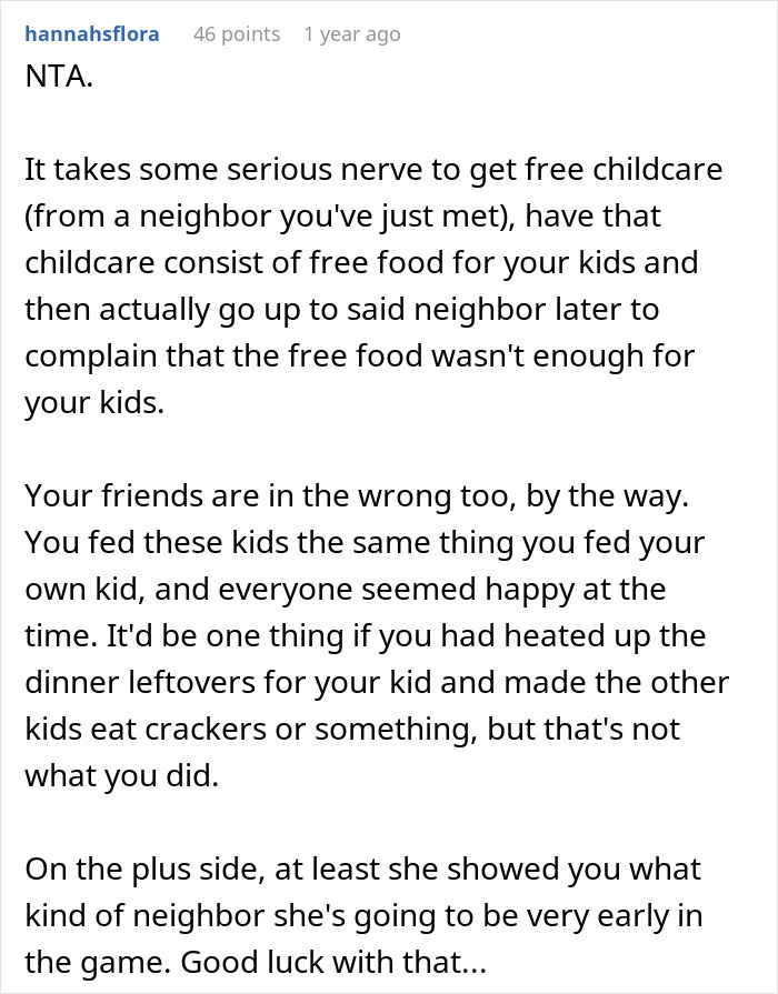 "Am I The Jerk For Not Giving My Neighbor's Kids 'Good Food'?"