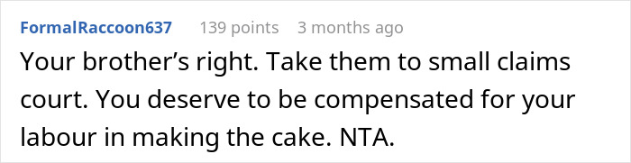 Family Has To Pick Sides After Woman Refuses To Bake More Cakes For Cousin After She Disappeared When She Had To Pay For The First One