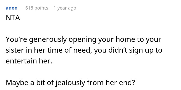 Expecting Mom Invites Sister Whose House Was Destroyed By Fire To Live With Her, But Gets Called Out For Having A Dull Life Expecting Mom Invites Sister Whose House Was Destroyed By Fire To Live With Her, But Gets Called Out For Having A Dull Life