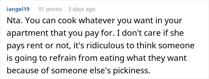 Person Refuses To Stop Cooking Aromatic Meals When His Roommate&rsquo;s Girlfriend Comes Over, Gets Called A Jerk