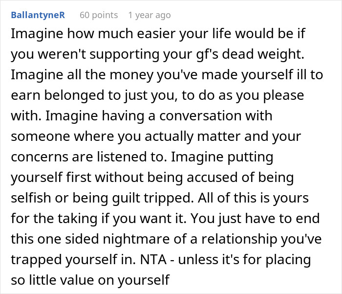 Guy Backed Online After Refusing To Financially Support His Entitled Girlfriend Who Doesn't Want To Get A Job As Her Sister Is Terminally Ill