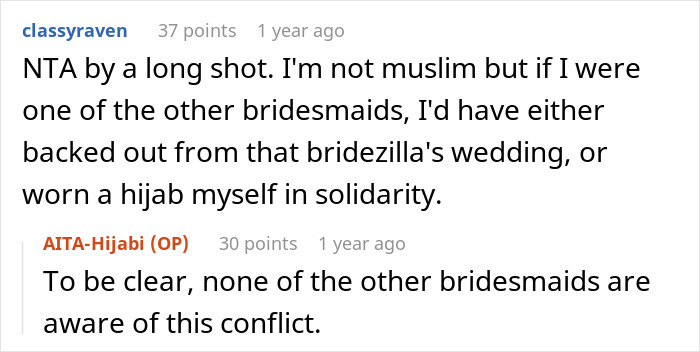 Muslim Bridesmaid Asks If She's A Jerk For Not Compromising And Keeping Her Hijab On For Her Friend's Wedding