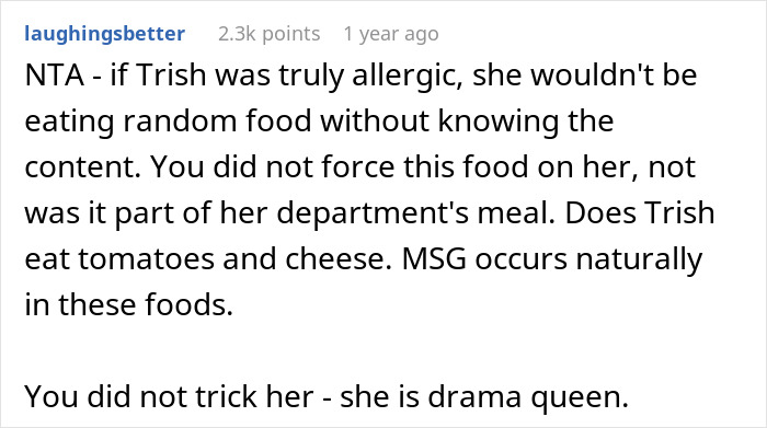 Woman Loses It After She Finds Out A Coworker's Meal She Helped Herself To Contained MSG, Takes Her To HR