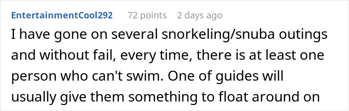 Non-Swimmer Books A Snorkeling Tour, Gets Roasted By A Business Owner When He Leaves 1-Star Review Online