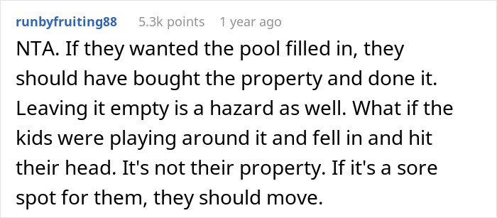 New Homeowners Refuse To Get Rid Of The Pool Their Neighbor's Kid Drowned In, Ask If They're Being Insensitive