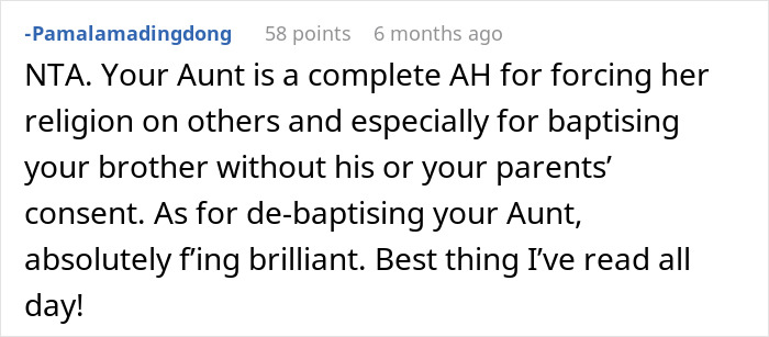 "Someone Has To Save The Boy": Religious Woman Baptizes Her Nephew Behind Everyone's Back, Receives Hilarious Revenge