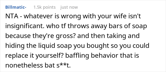 "Throw The Whole Wife Away": Man Is Not Allowed To Refill Soap Dispenser, Throws It Away Instead, Making Wife Dig Through The Trash