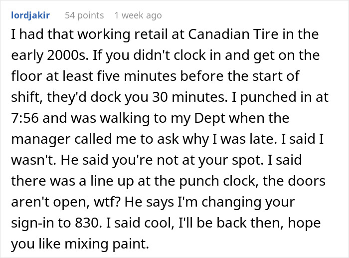 Boss, Tired Of People Not Coming In At 6 AM Sharp, Decides To Punish Them By Docking 15 Mins, But It Quickly Comes Back To Bite Him