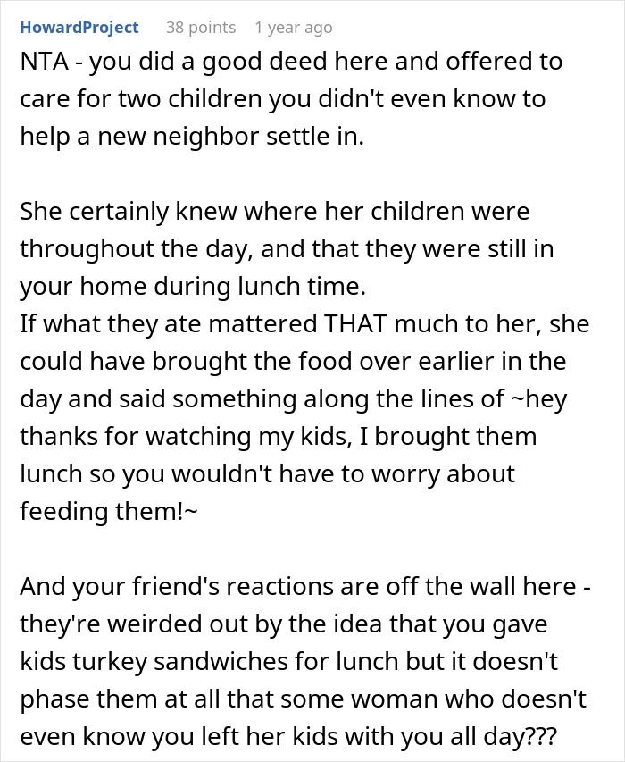 "Am I The Jerk For Not Giving My Neighbor's Kids 'Good Food'?"