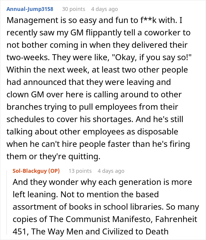 Employee Sits Back And Watches Their Boss Struggle As They Attempt To Use "Quiet Quitting" Accusation To Make Them Volunteer For More Shifts