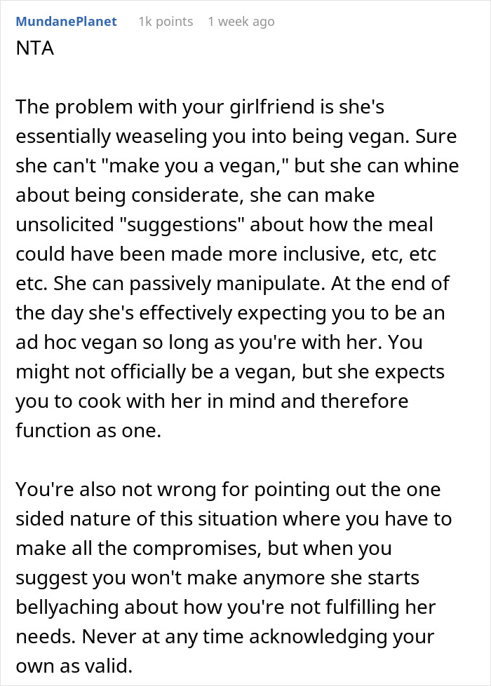 Man Asks &ldquo;[Am I The Jerk] For Telling My Vegan Girlfriend That I Will Not Stop Using Butter?&rdquo;