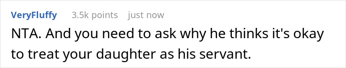 “AITA For Telling My Husband My Daughter Doesn’t Have To Accommodate His Needs?” “AITA For Telling My Husband My Daughter Doesn’t Have To Accommodate His Needs?”
